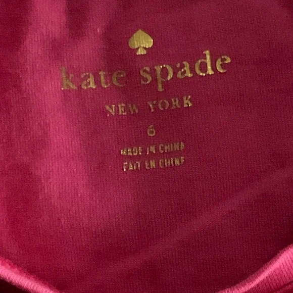 Girls Kate Spade Pink Where Next? Tee Shirt Sz 6 - Picture 3 of 4